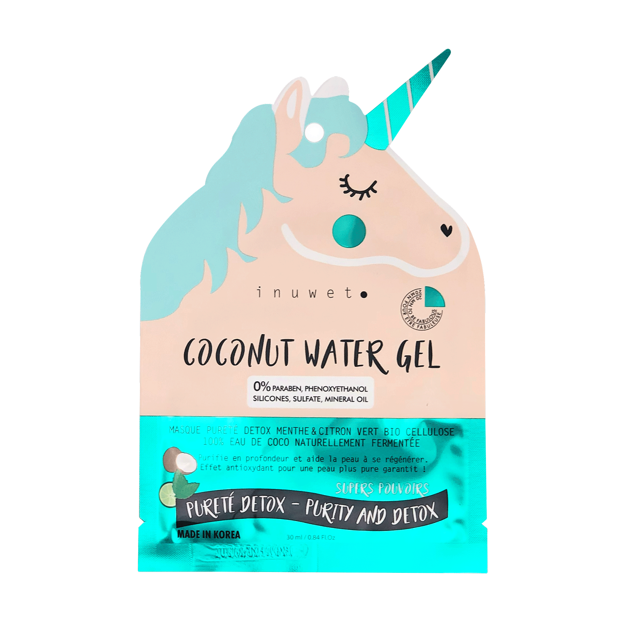 Masque visage licorne - Pureté Detox