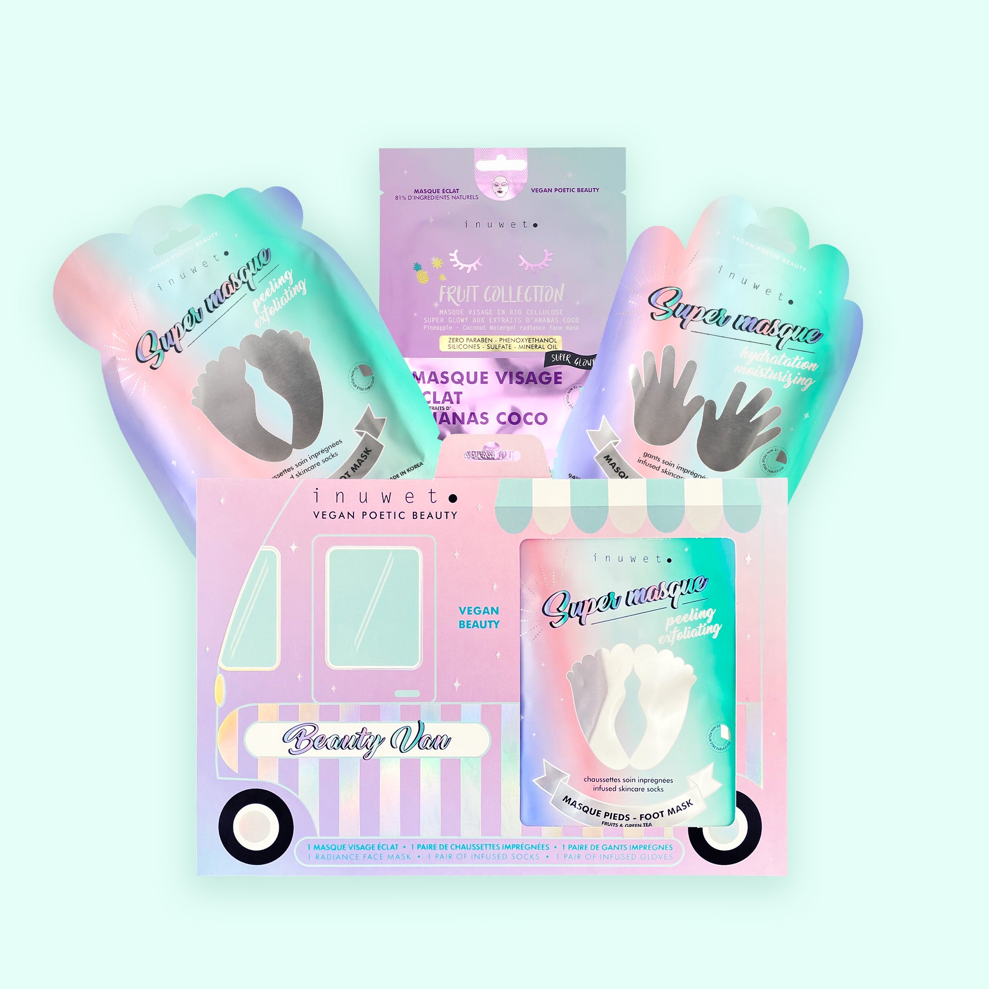 Beauty Van - Coffret masques licorne cheveux et visage detox
