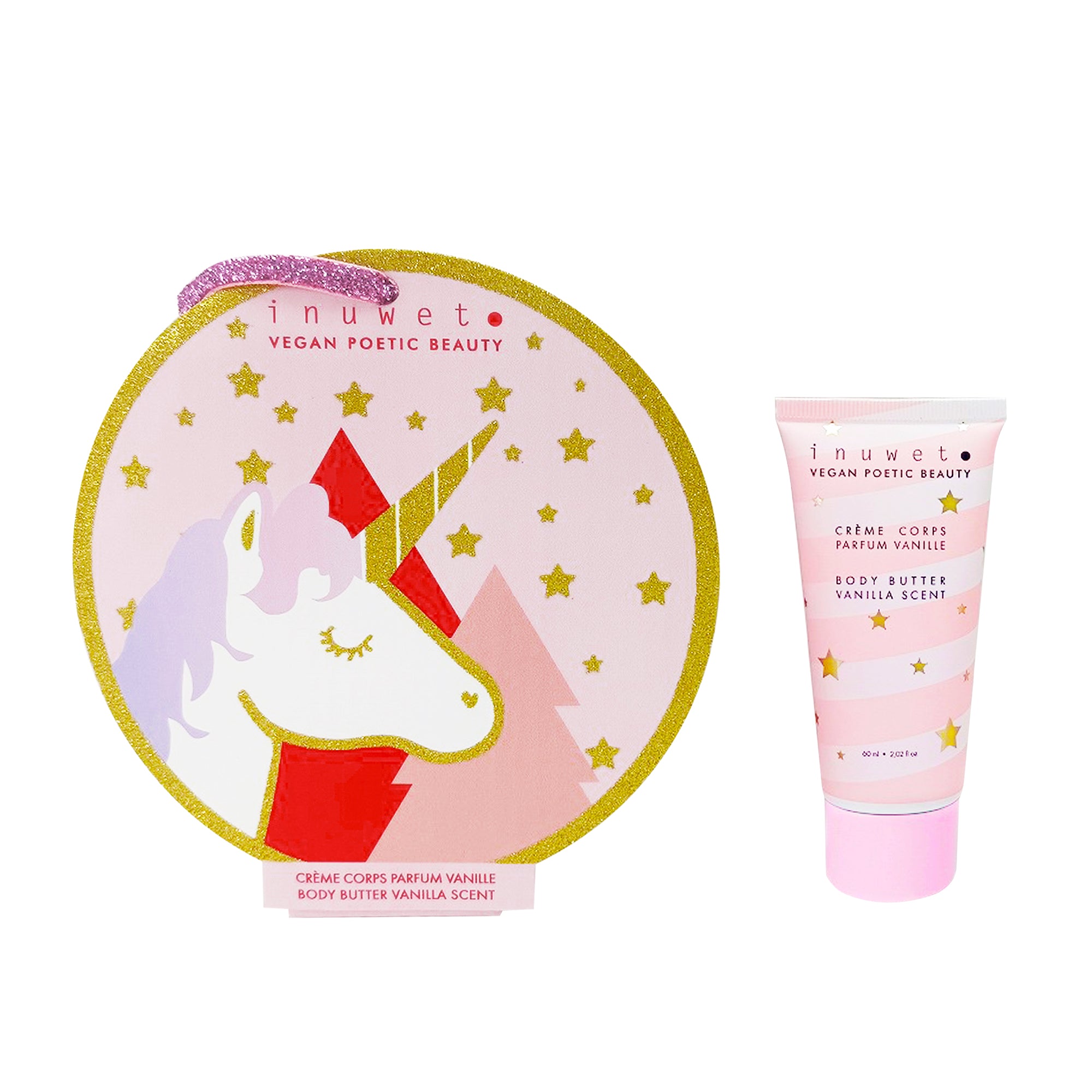Santa Boule de Noël Licorne - Baume corps vanille 60ml