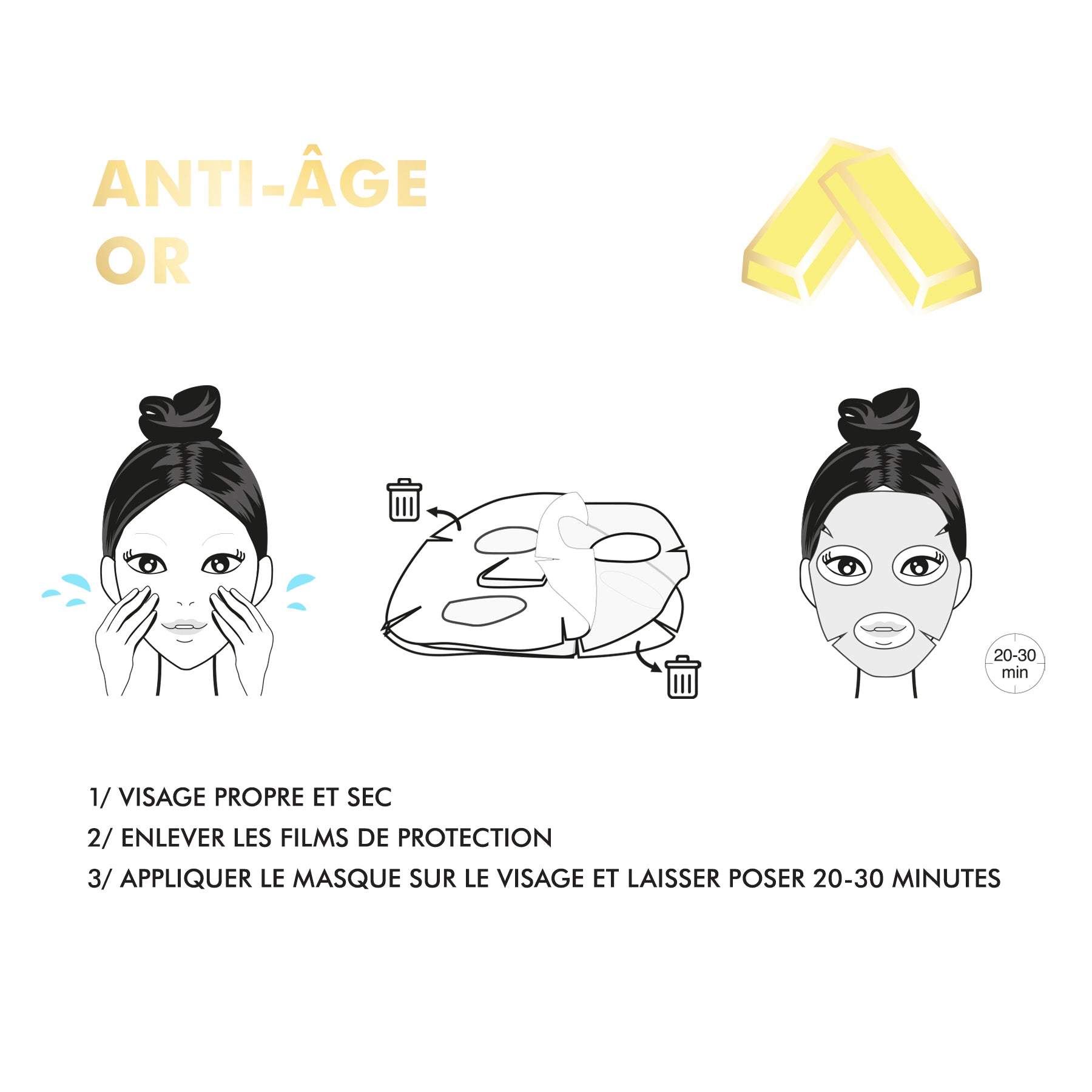 Masque visage - Anti-Age - Extraits D'Or